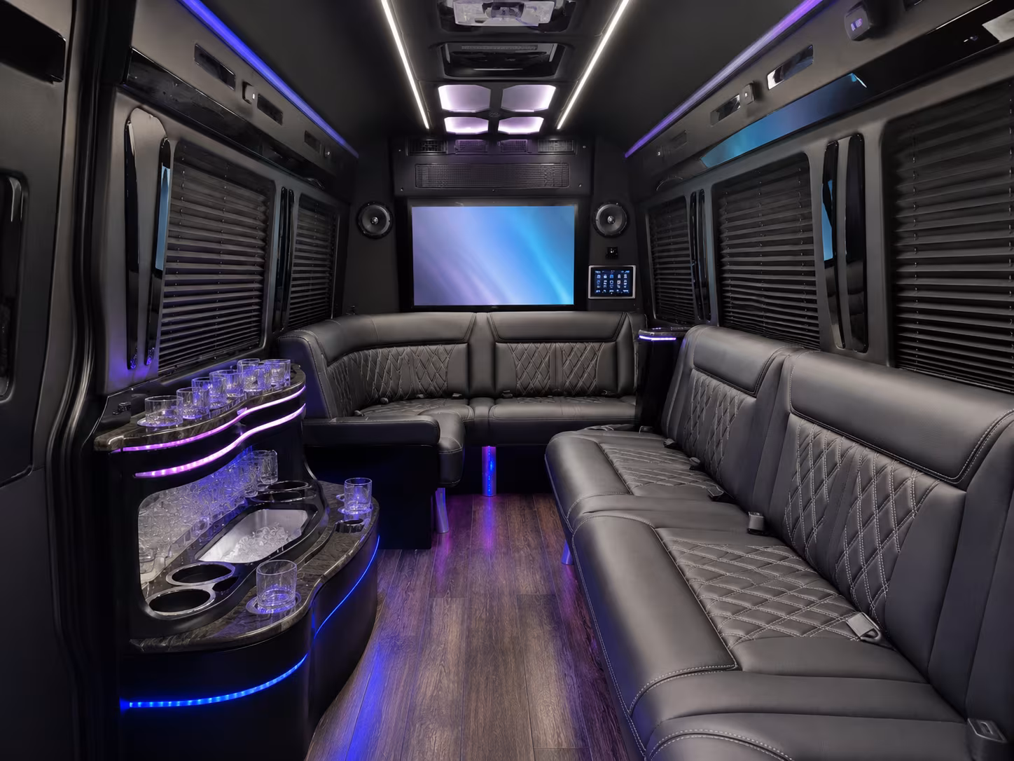 Addison Airport Shuttle & Transportation party bus exterior