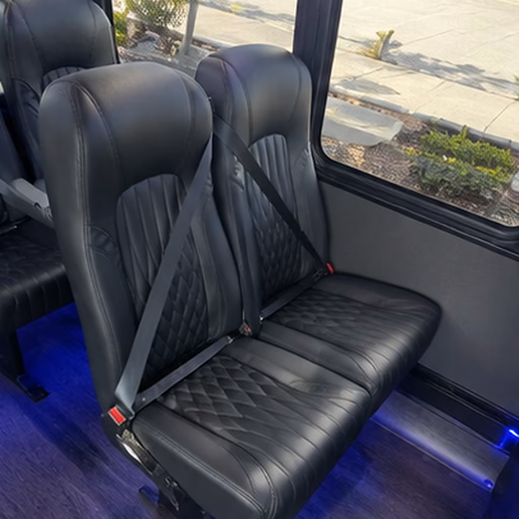Addison Airport Shuttle & Transportation party bus interior