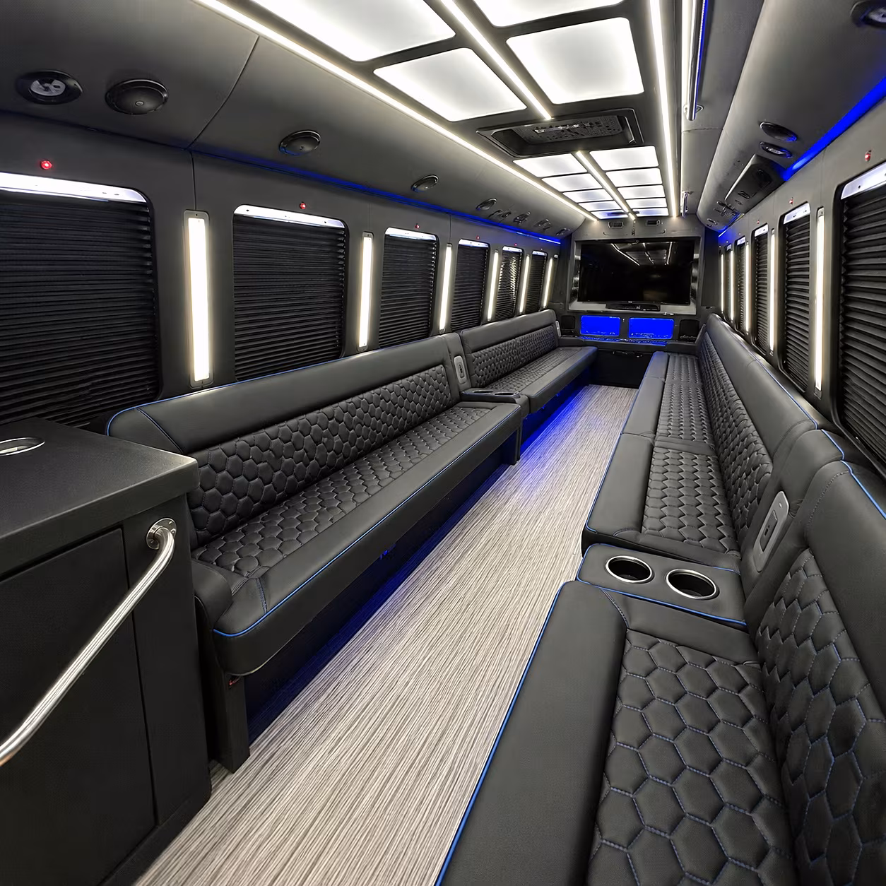 Addison Bachelor & Bachelorette Transportation party bus interior