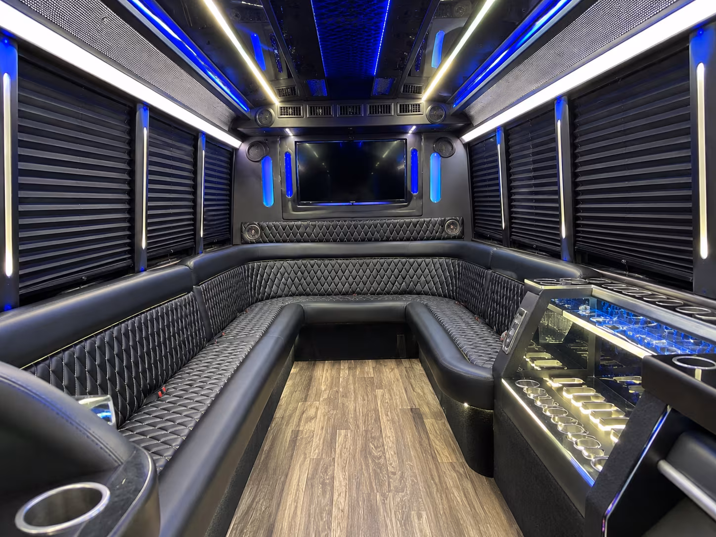 Addison Bachelor & Bachelorette Transportation party bus interior