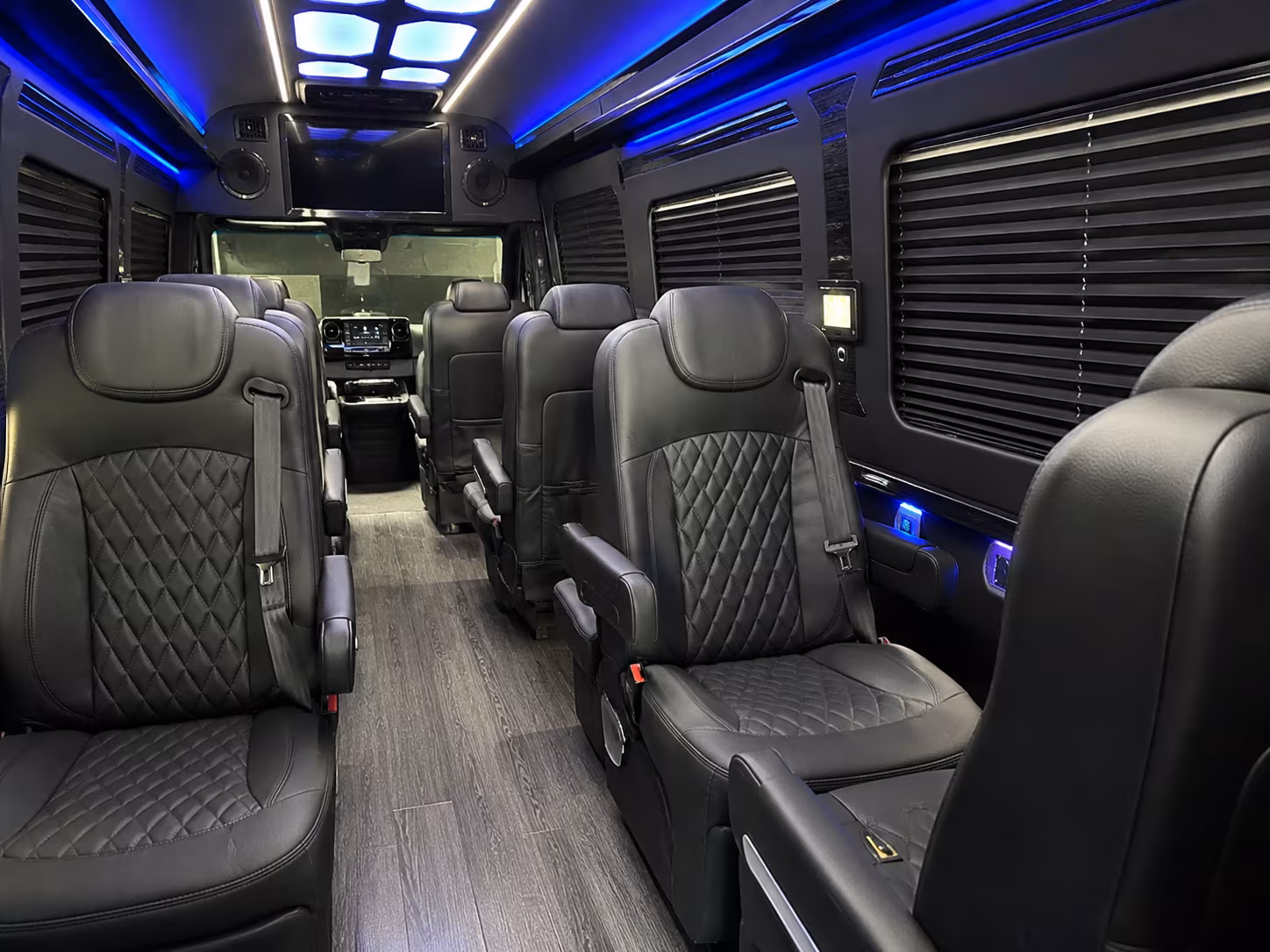 Addison School Event Transportation party bus interior