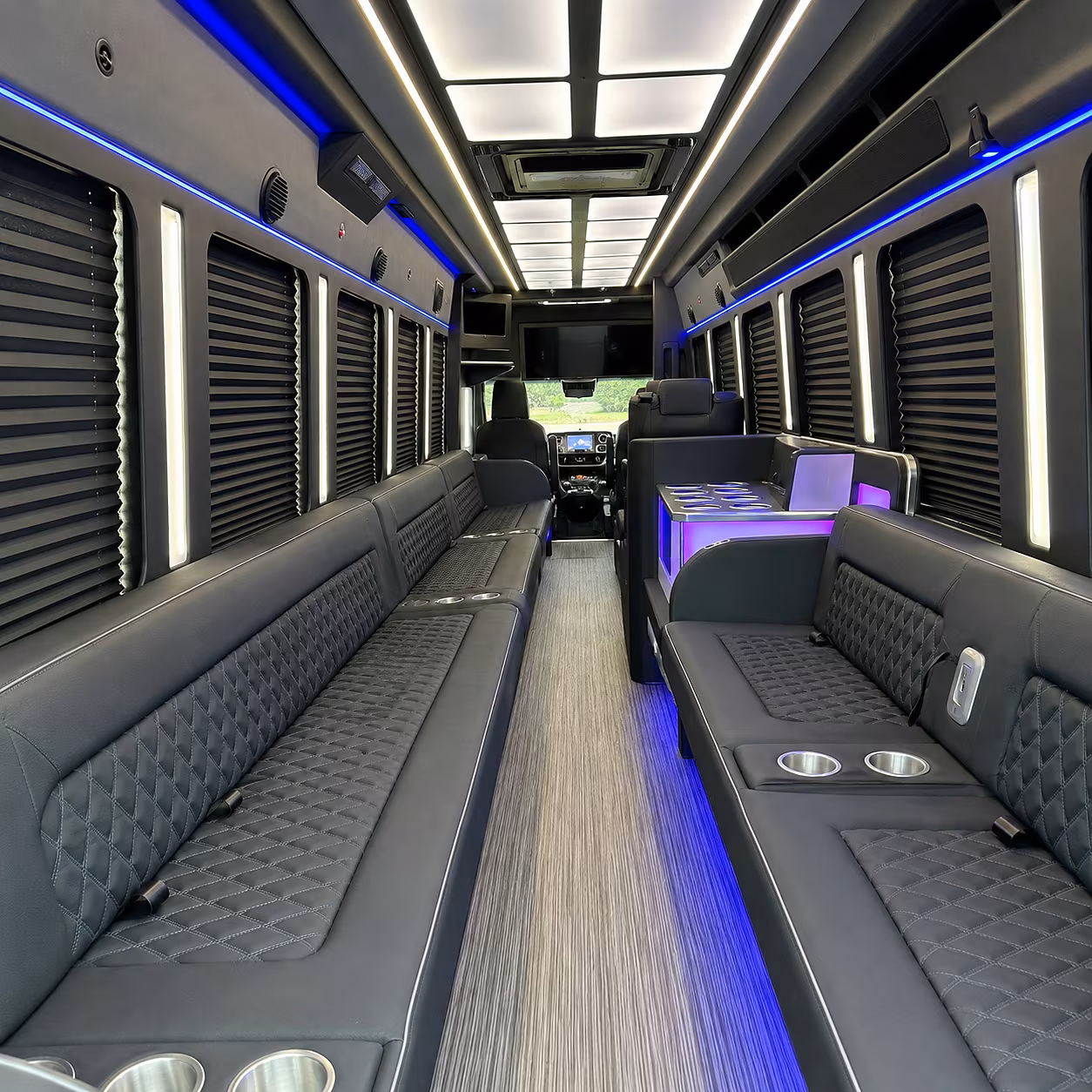 Addison Wedding Transportation party bus interior