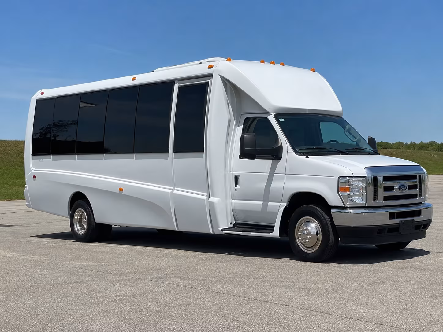 Interior of a party bus rental serving Addison