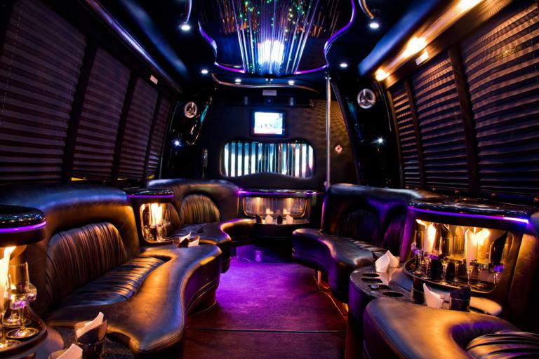 Addison 22 Passenger Party Bus Interior