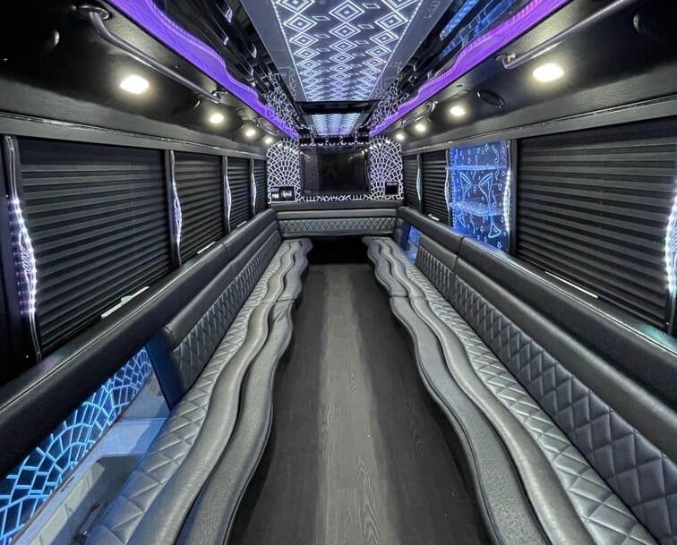 Waxahachie 30 Passenger Party Bus White Interior