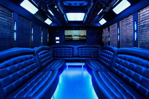 Addison 36 Passenger Party Bus Interior