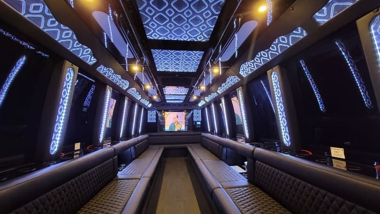 Arlington 40 Passenger Limo Bus Interior